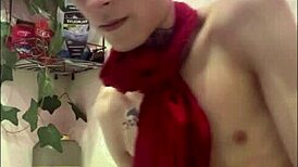 Hot Teen Bent Over for Gay Shower Blowjob and Rimjob