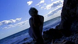 beautiful blonde in the waves?