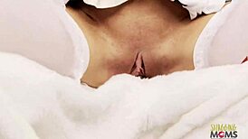 Blonde Milf Rides Cock In Bunny Costume, Cum On Tits.