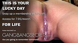 Stygg jente Chloe tar 6 creampies i vill gangbang-aksjon