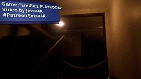 Feeling the thrill in Emilia's secret playroom with uncensored hentai