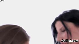 hey, watch these kinky lesbian stunners fist fuck tight pussies and assholes!