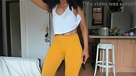 Ebony MILF Teases With Booty Dance In Tight Leggings