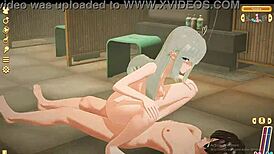 In Honeycome No Commentary GAMEPLAY, WHITE HAIR NUDE GIRL Appears In HENTAI Scenes