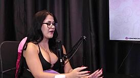 Will Mastro In Sheer Red Lingerie Pleasing Her Audience!