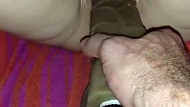 My gf plays with a big dildo, so hot! 😍🍆