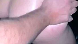 redhead prefers doggystyle in gloryhole without knowing the old cuckold's guest