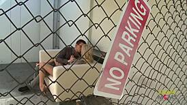 Blonde Chick Wants Adventure Outdoors With Piercing