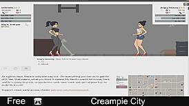 Explosive creampie action in the city!