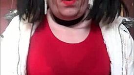 Shy bisexual crossdresser begs for public mouth humiliation