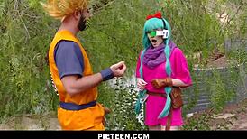 Jessie Saint Cosplays Bulma, Finds Cock In Dragonball Quest!