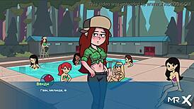 In Camppinewood, pajama party turns hentai assfucking with anime characters.