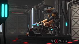 Sci-Fi Hardcore Sexy Cuffed Hottie Bent Over In Lab