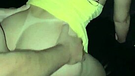 redhead prefers doggystyle in gloryhole without knowing the old cuckold's guest