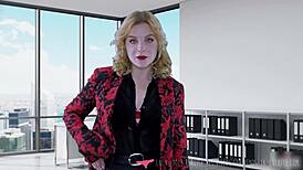 Blonde banker dominates and spanks client lucy sanivy for money