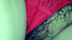 Showing My Wife In Her Red Thong With Shemale Details