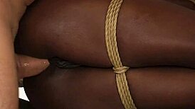 Agent fucks bound ebony star