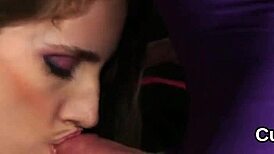 Hot Peach Receives Huge Sperm Load On Face, Gulping Every Drop In Blowbang Facial