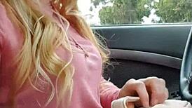 Watch This Hot Milf Masturbate With Dildo In Her Car!