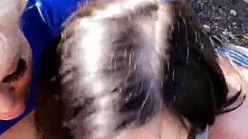 Two Hot Pornstars Meet A Lucky Fan In A Public Park