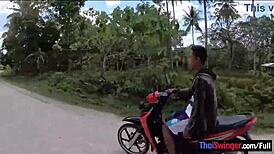 Wow! Sexy Asian Girlfriend Gives Blowjob In Public Thailand!