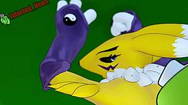 Jeg ser renamon og kumamon creampie i denne hentai-loopen