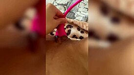 Close Up Masturbation With Big Pink Dildo And Powerful Vibrator Tease