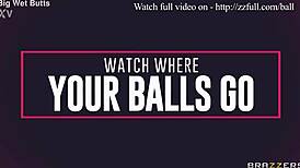 watch where your balls go in this footjob