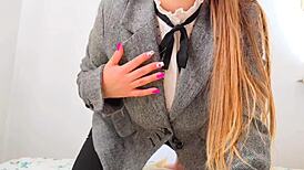 Hot petite stepsister slowly undresses, teasing with her perfect body for a luxury orgasm.