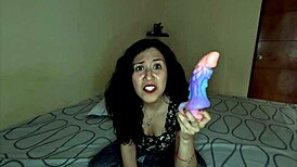 Mexican Student Tests Glowing Dinosaur Toy