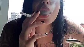 Neighbors spy on this milf masturbating her big tits in a voyeur fetish