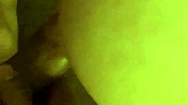 Latina bent over in hotel for doggystyle sex ending in creampie.