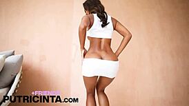 Beautiful Asian Model Putri Cinta Reveals Her Tanned Pussy by the Poolside