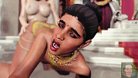 indian desi princess gets bent over for hairy anal blowjob and facial