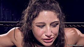 Bound figure in intense scene