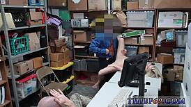 blonde amateur gives blowjob on cam, then hardcore toy insertion as police suspect