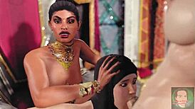 indian desi princess gets bent over for hairy anal blowjob and facial