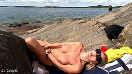 I feel those intense orgasms shaking my body as I finger my shaved pussy outdoors.