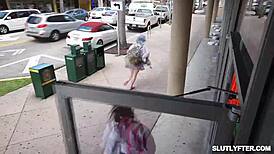 i'm the black teen getting my pussy slammed from behind by the lp officer in the shop