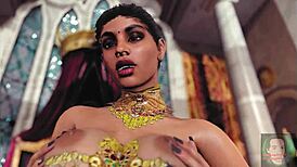 indian desi princess gets bent over for hairy anal blowjob and facial