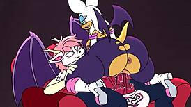 Rouge the bat casually rides on big biscuits in hentai