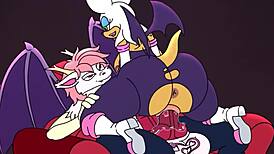 Rouge the bat casually rides on big biscuits in hentai