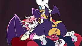 Rouge the bat casually rides on big biscuits in hentai