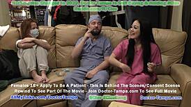 Doctor Tampa conducts shy Blaire Celeste's gyno exam at Tampa University. Nurse Stacy Shepard assists during humiliating physical.