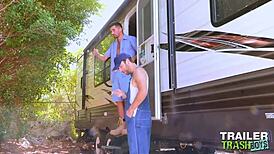 trailertrashboys raw sex with chris damned and beaux morgan, muscular bodybuilders in outdoor hardcore blowjob and masturbation