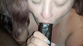 Danni from next door is sucking my big black cock so good.