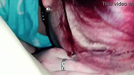 Horny stepsister with big ass sucked my big dick in the bedroom