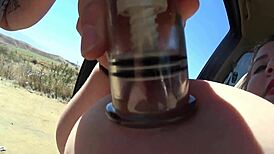 Yo, check this perverted old man sucking chubby teen's fat tits!