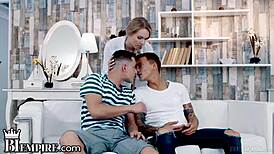 watch this bisexual threesome spitroast action