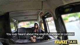 Hot babe gets cum on tits in taxi 😏